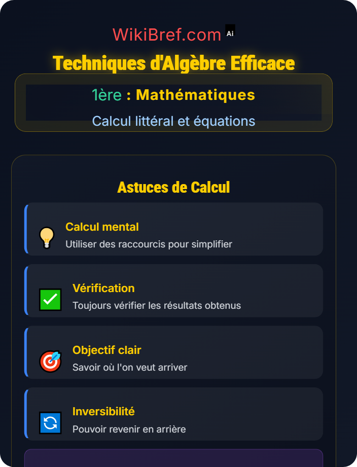 Techniques d’algèbre efficace Manipulations algébriques