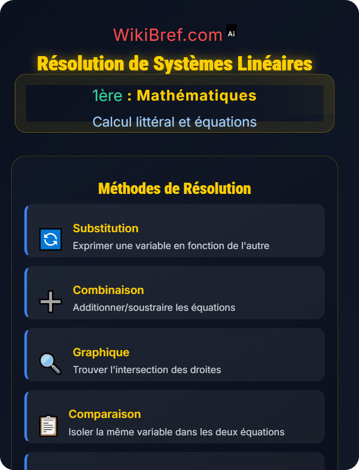 Résolution de systèmes linéaires Systèmes d’équations