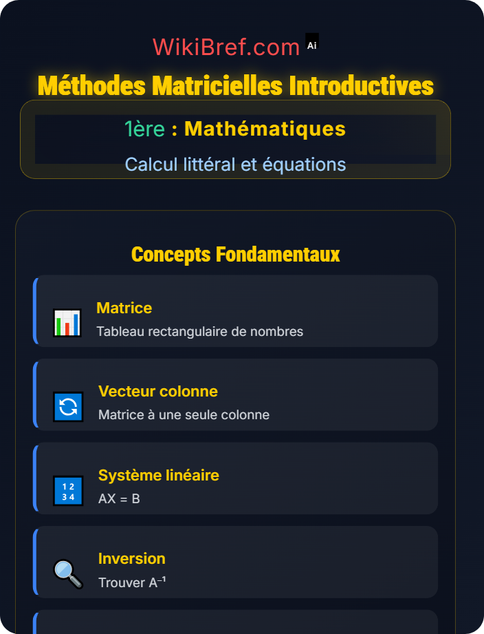 Méthodes matricielles introductives Systèmes d’équations