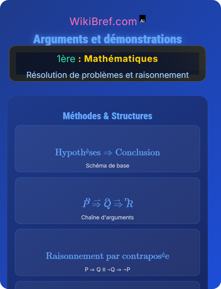 Arguments et démonstrations Raisonnement logique