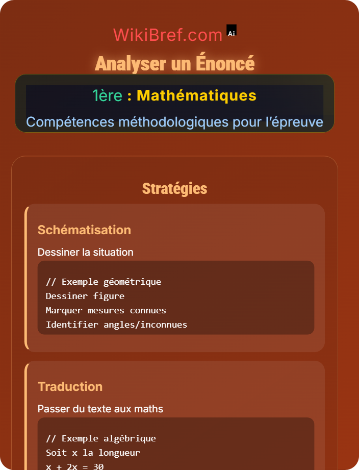 Analyser un énoncé Stratégies de résolution