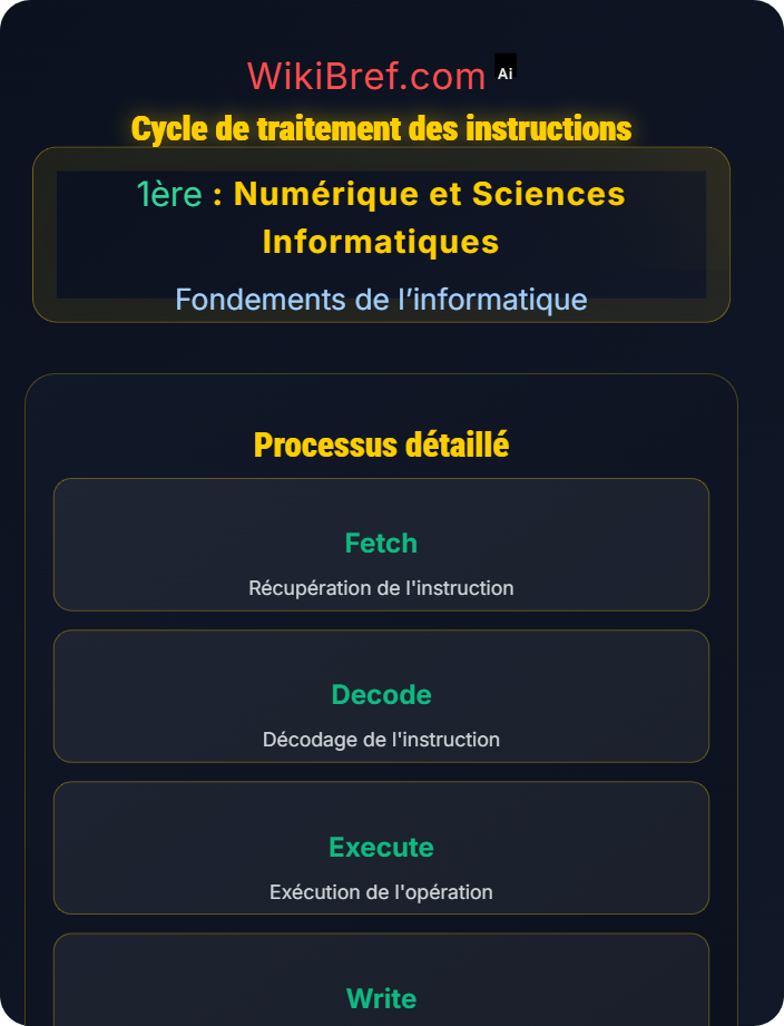 Cycle de traitement des instructions Architecture des ordinateurs