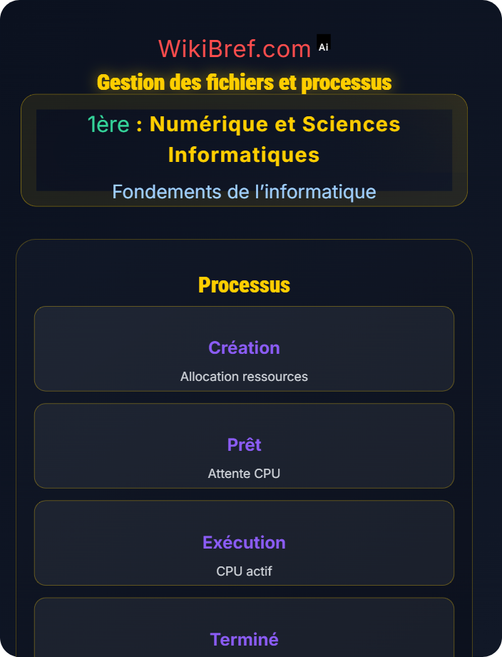 Gestion des fichiers et processus Systèmes et logiciels