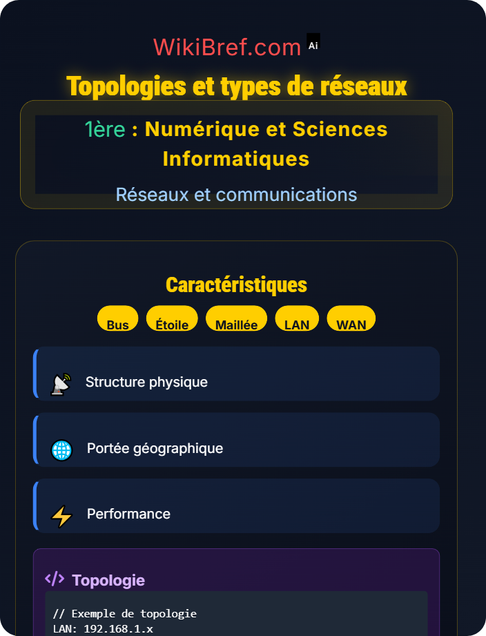 Topologies et types de réseaux Principes des réseaux