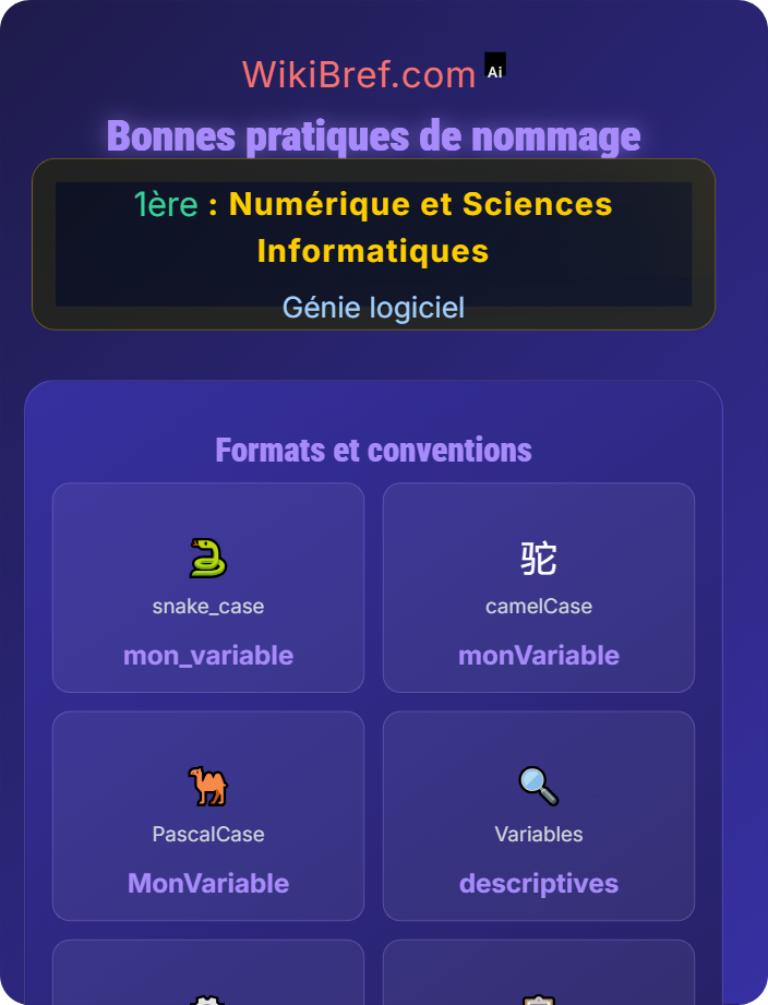 Bonnes pratiques de nommage Introduction aux langages de programmation