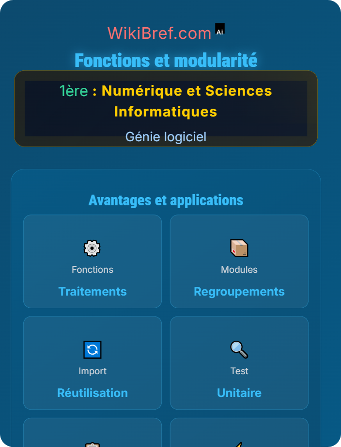 Fonctions et modularité Structure du code