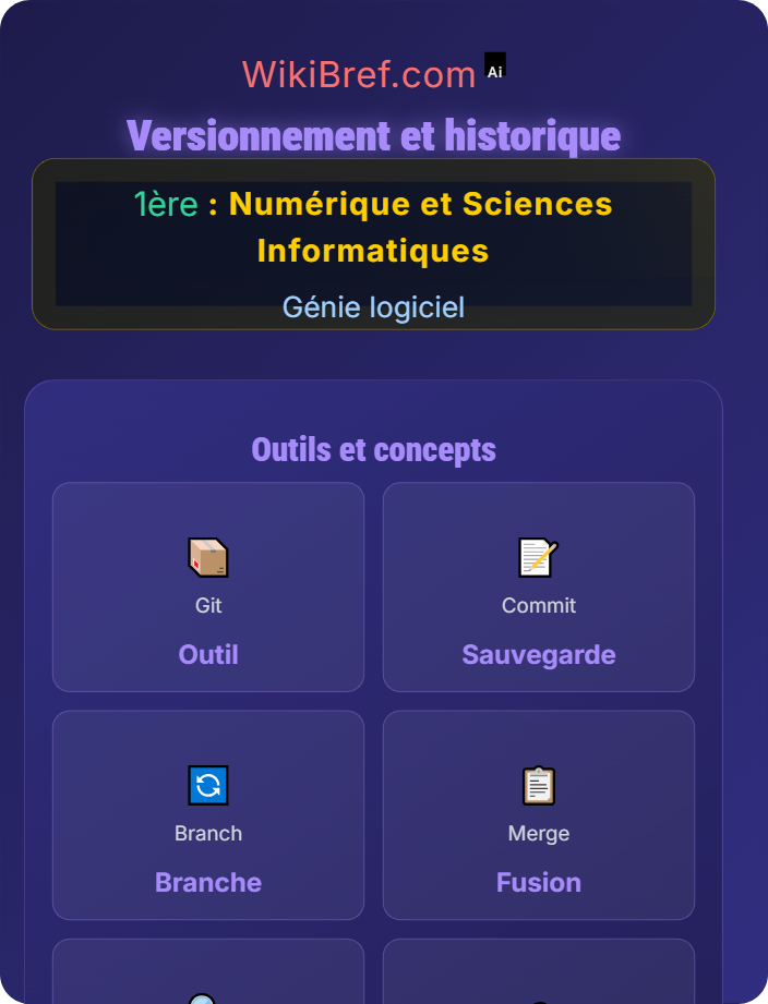Versionnement et historique Structure du code