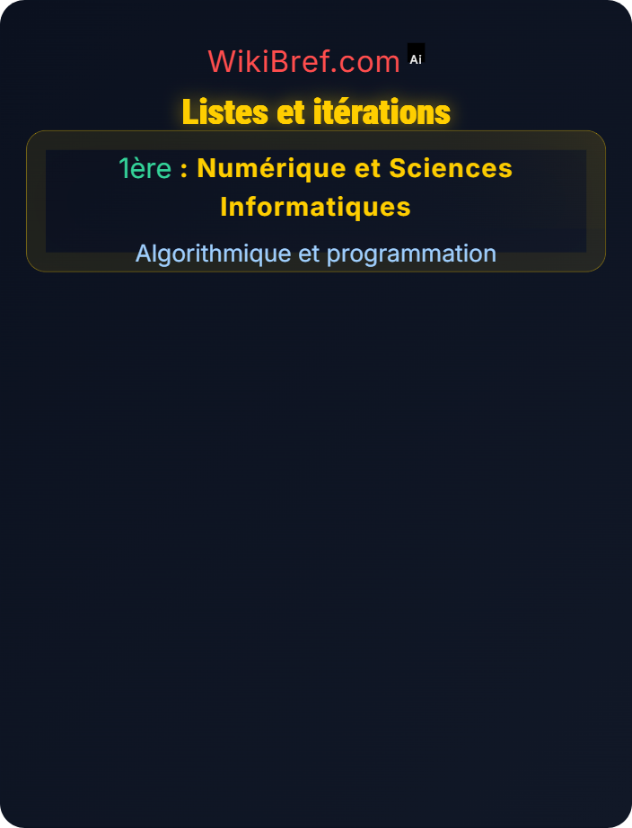 Listes et itérations Structures de données simples