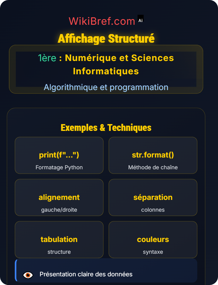 Affichage structuré Entrées/Sorties et interaction