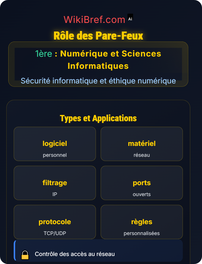 Rôle des pare-feux Principes de sécurité