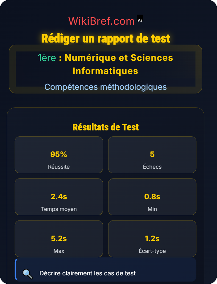 Rédiger un rapport de test Tests et validation