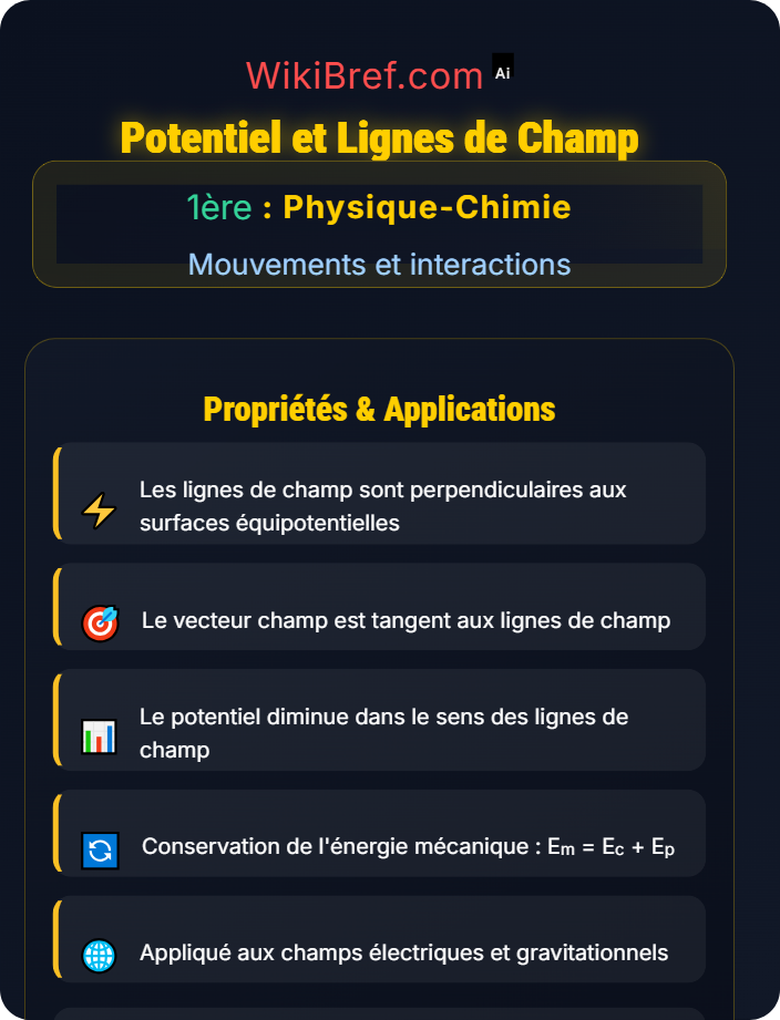 Potentiel et lignes de champ Champs de forces
