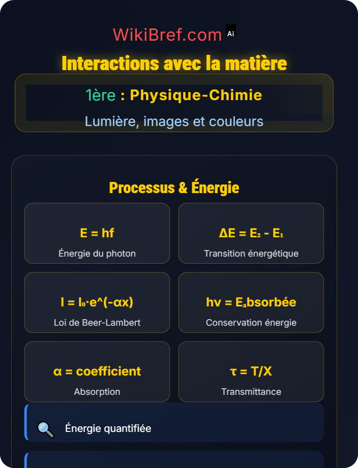 Interactions avec la matière Spectre électromagnétique