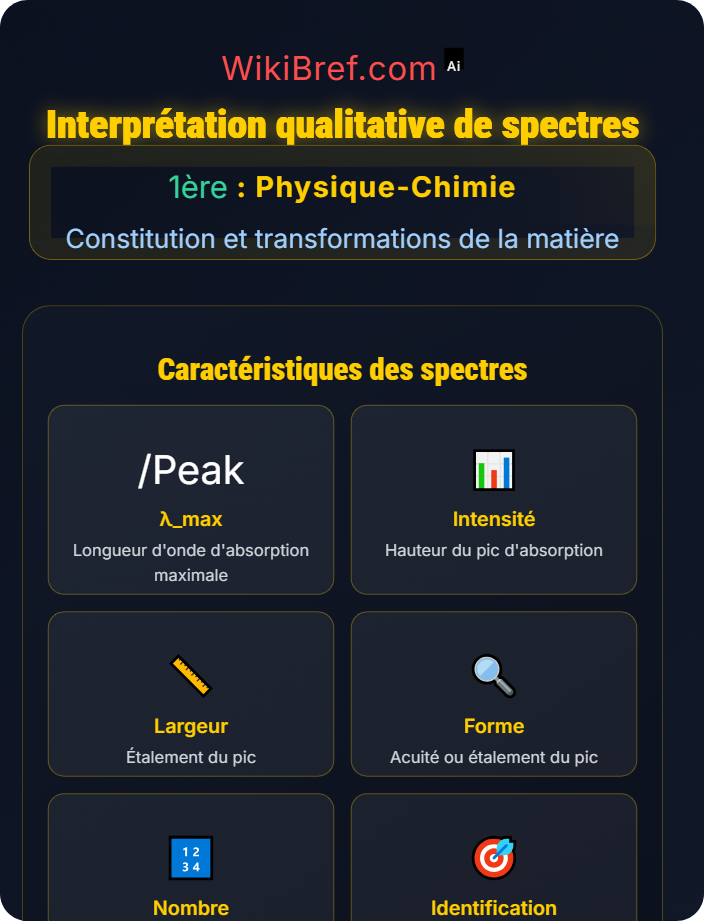 Interprétation qualitative de spectres Absorbance et spectres