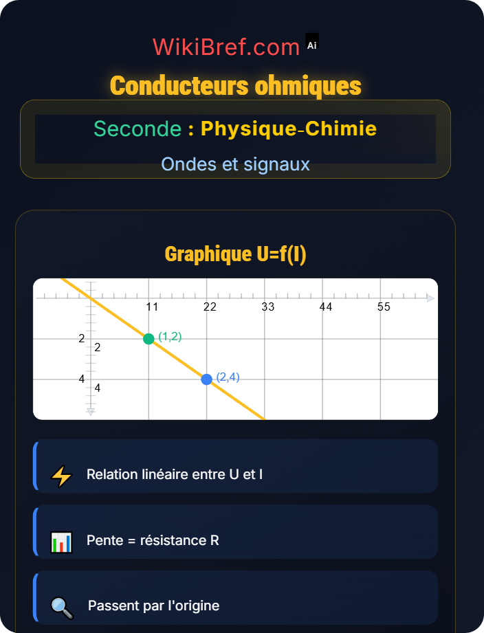 Conducteurs ohmiques Loi d’Ohm et résistance électrique