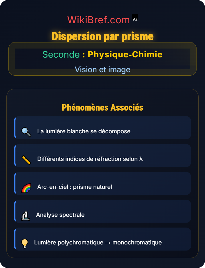 Dispersion par prisme Propagation et décomposition de la lumière