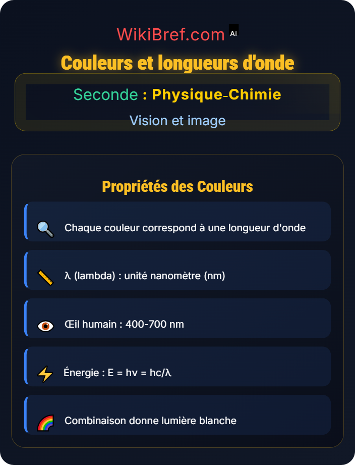 Couleurs et longueurs d’onde Propagation et décomposition de la lumière