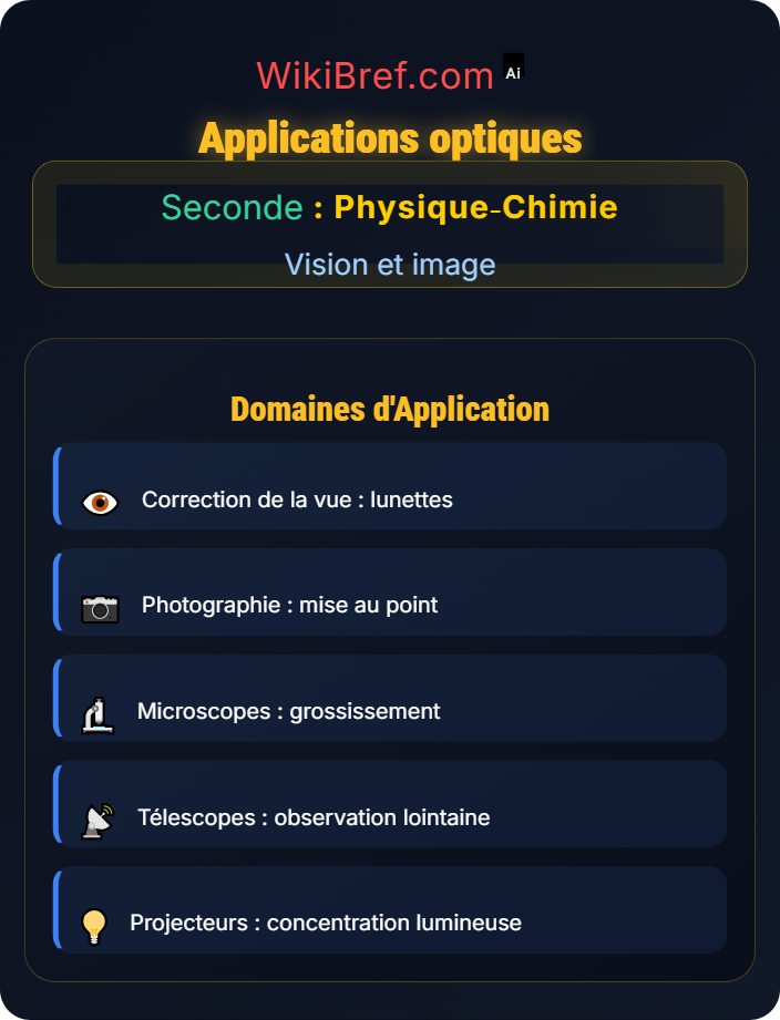 Applications optiques Propagation et décomposition de la lumière
