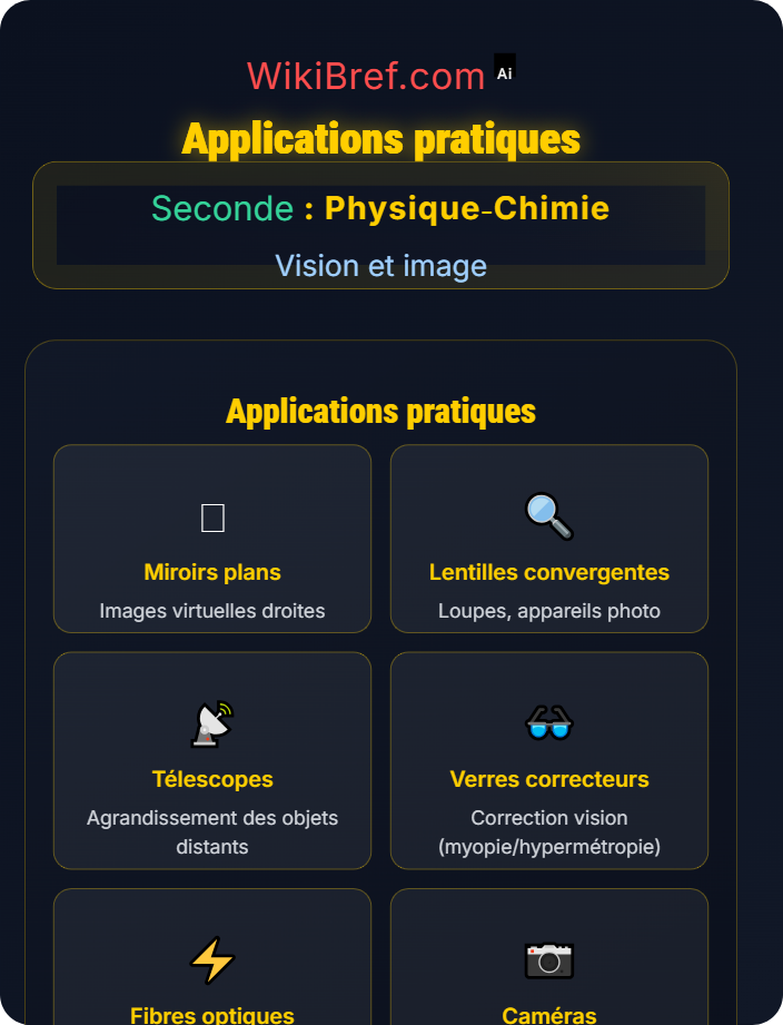 Applications pratiques Réflexion et réfraction de la lumière
