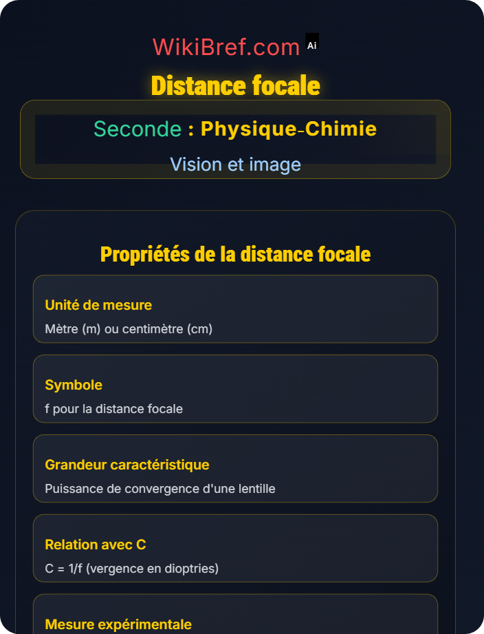 Distance focale Lentilles convergentes et formation d’images