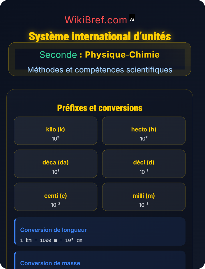 Système international d’unités Mesures et unités