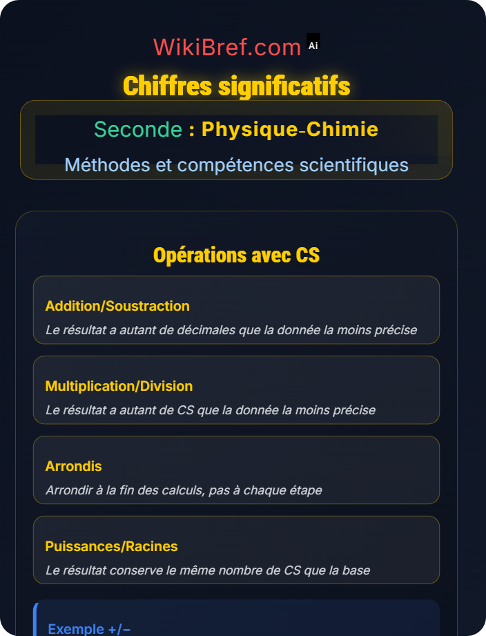Chiffres significatifs Mesures et unités