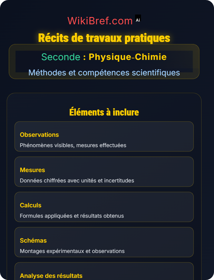 Récits de travaux pratiques Rédaction scientifique