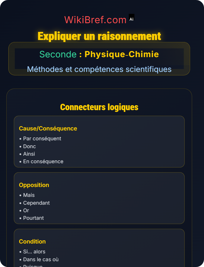 Expliquer un raisonnement Rédaction scientifique