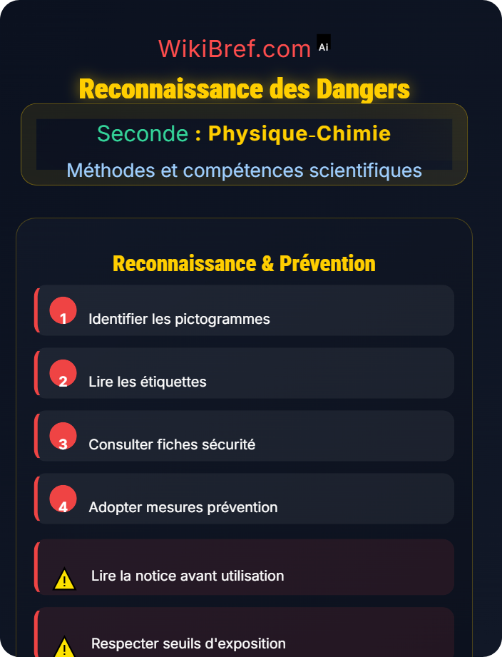 Reconnaissance des dangers Matériel de laboratoire et sécurité
