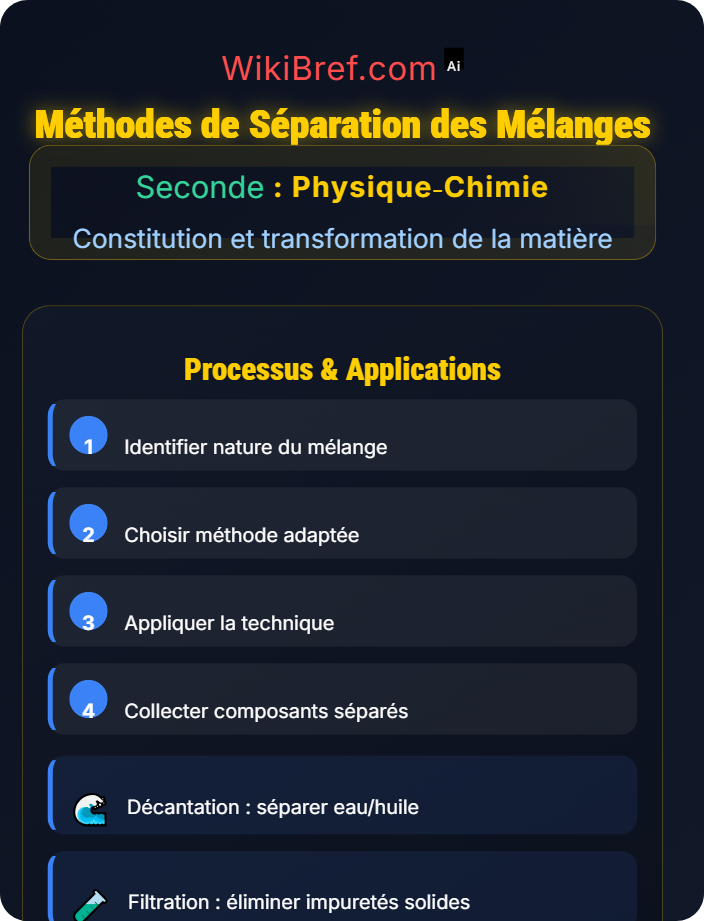 Méthodes de séparation des mélanges Corps purs et mélanges