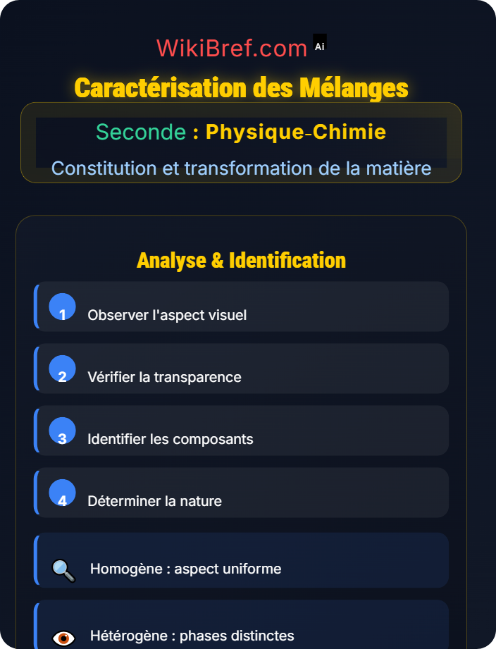 Caractérisation des mélanges Corps purs et mélanges