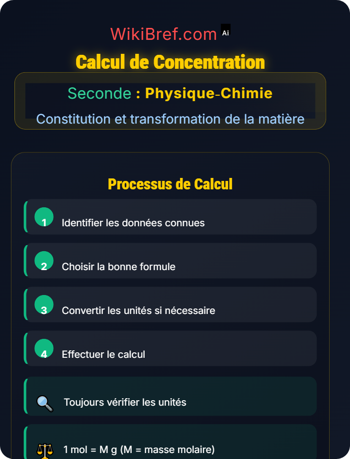 Calcul de concentration Composition d'un mélange et solutions aqueuses