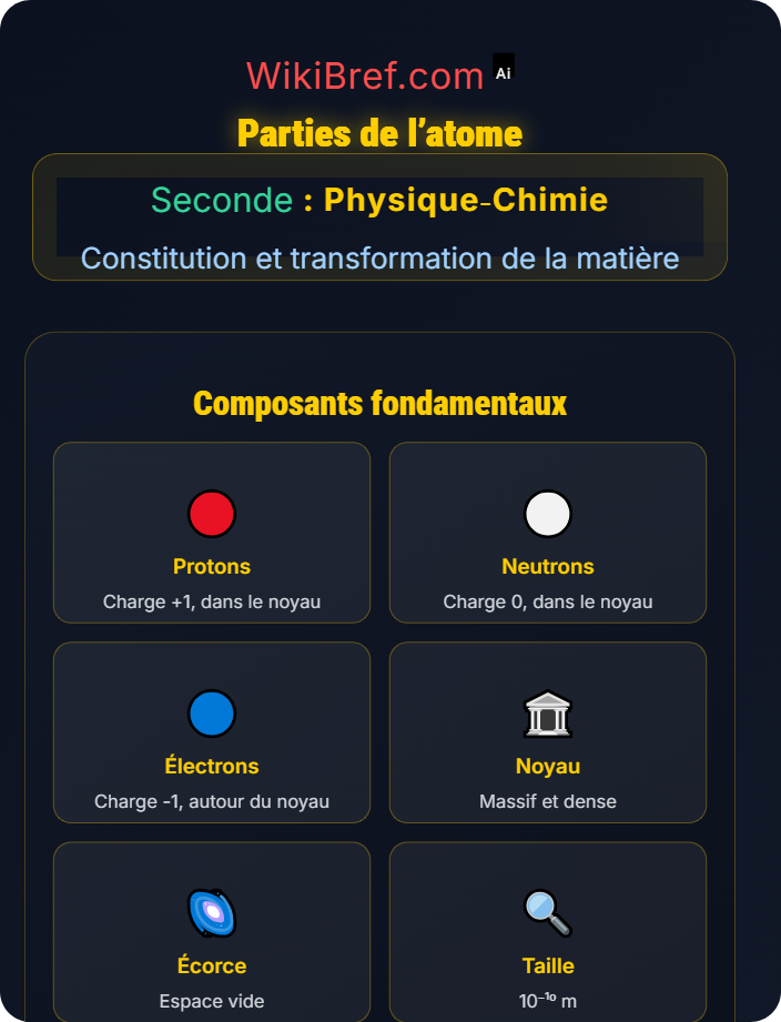 Parties de l’atome Structure de l’atome