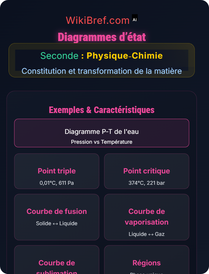 Diagrammes d’état Transformations physiques