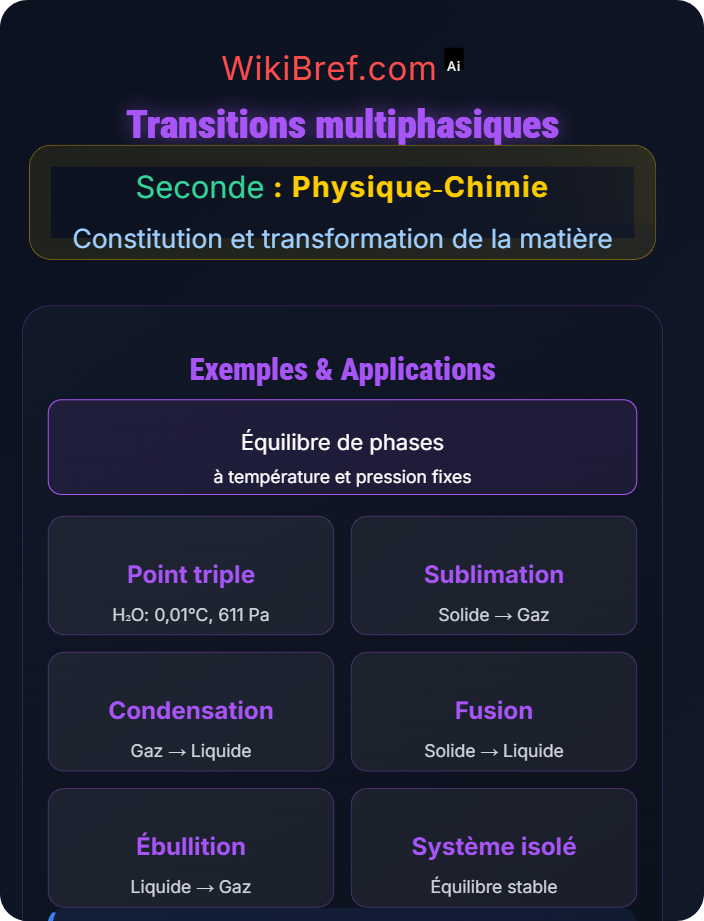 Transitions multiphasiques Transformations physiques