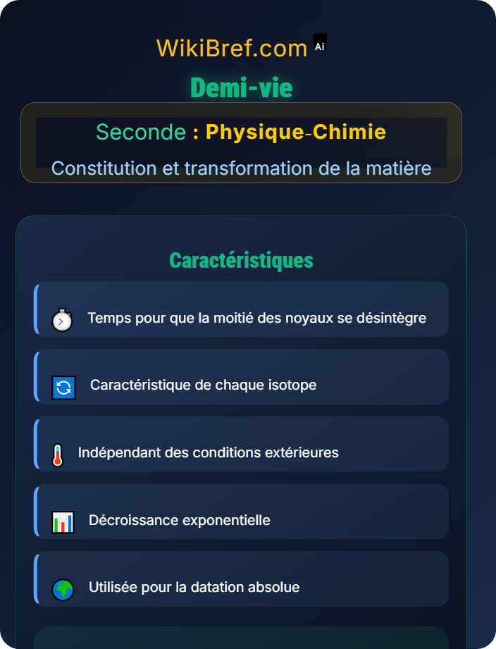 Demi‑vie Transformations nucléaires
