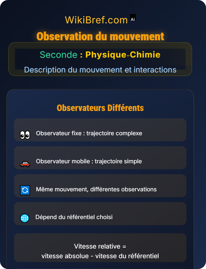 Observation du mouvement Relativité du mouvement