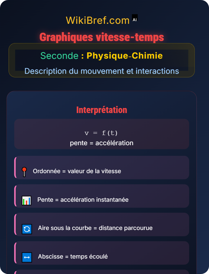 Graphiques vitesse‑temps Représentation d’un vecteur vitesse