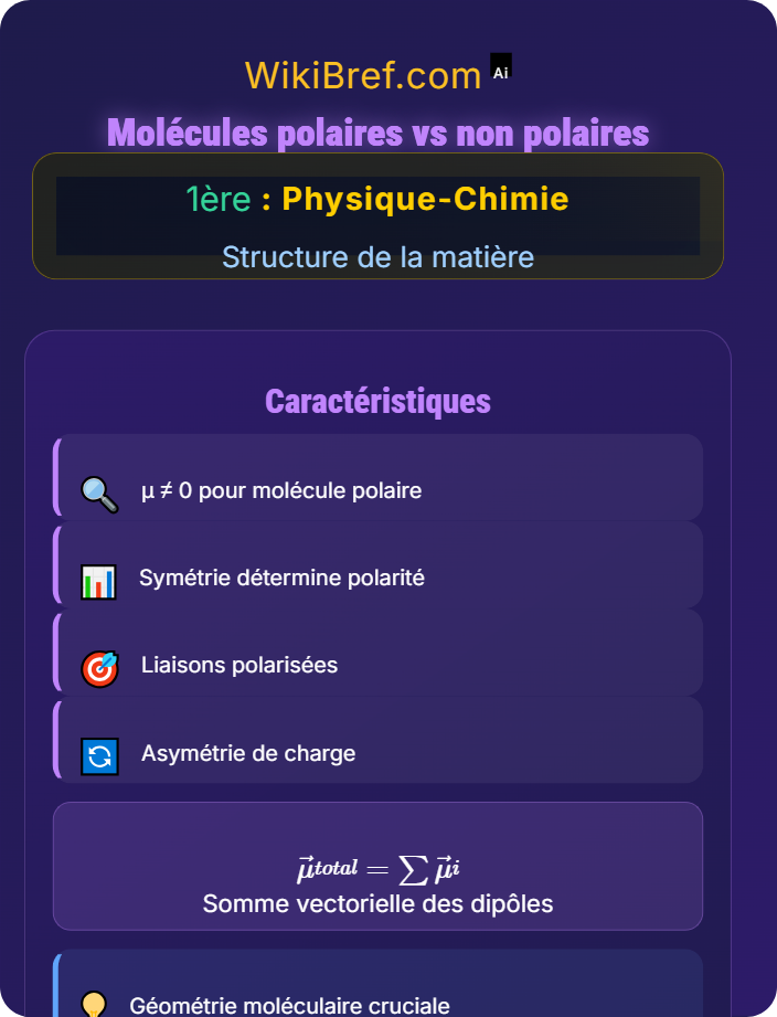 Molécules polaires vs non polaires Polarité et électronégativité
