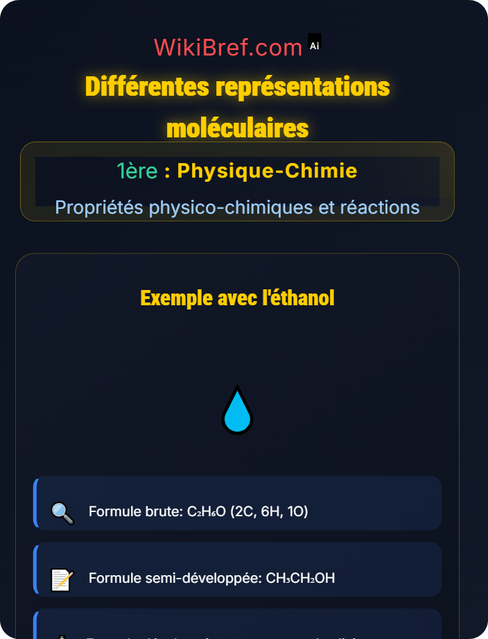 Différentes représentations moléculaires Représentations et nomenclature