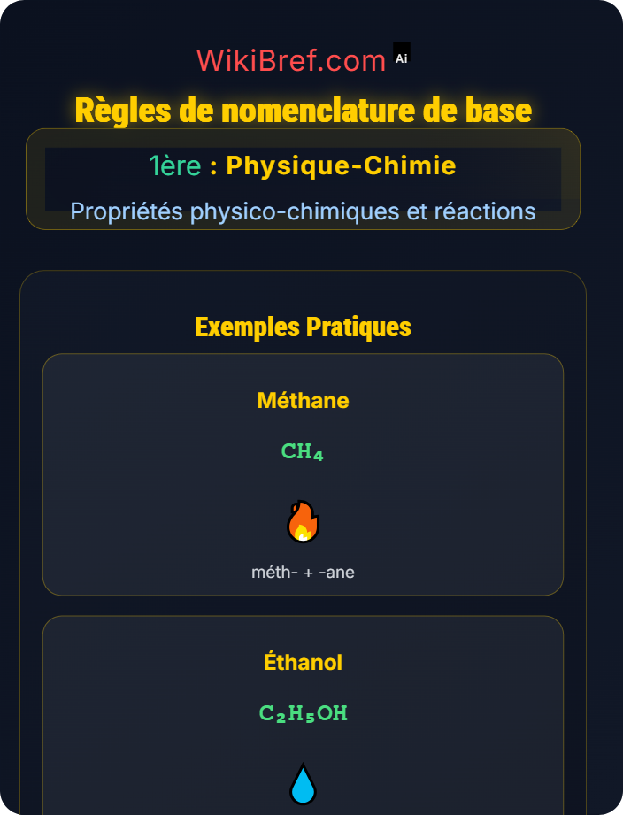 Règles de nomenclature de base Représentations et nomenclature