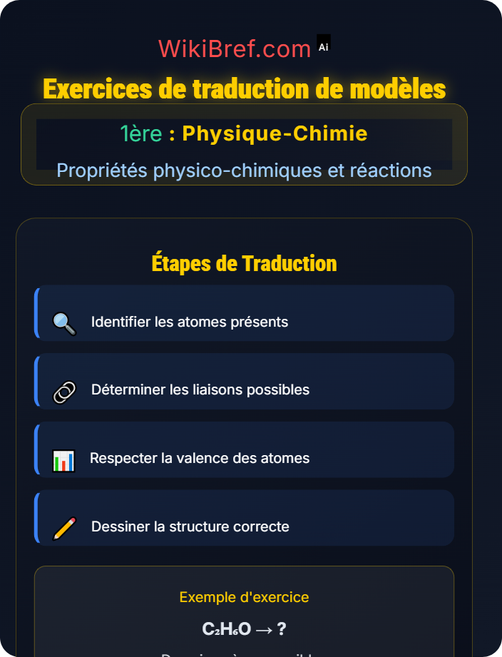 Exercices de traduction de modèles Représentations et nomenclature