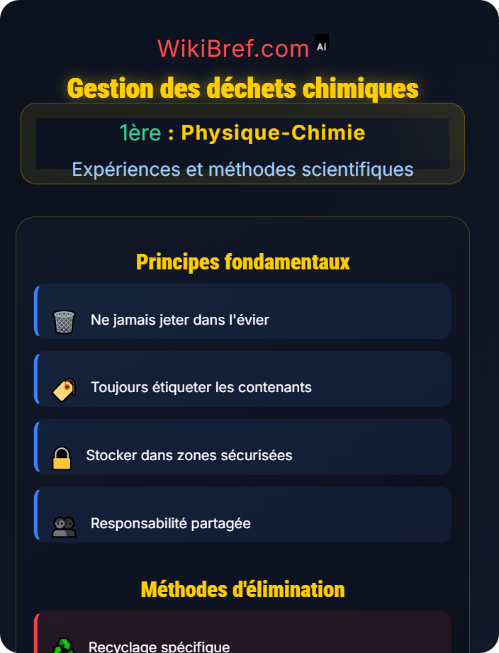 Gestion des déchets chimiques Sécurité en laboratoire