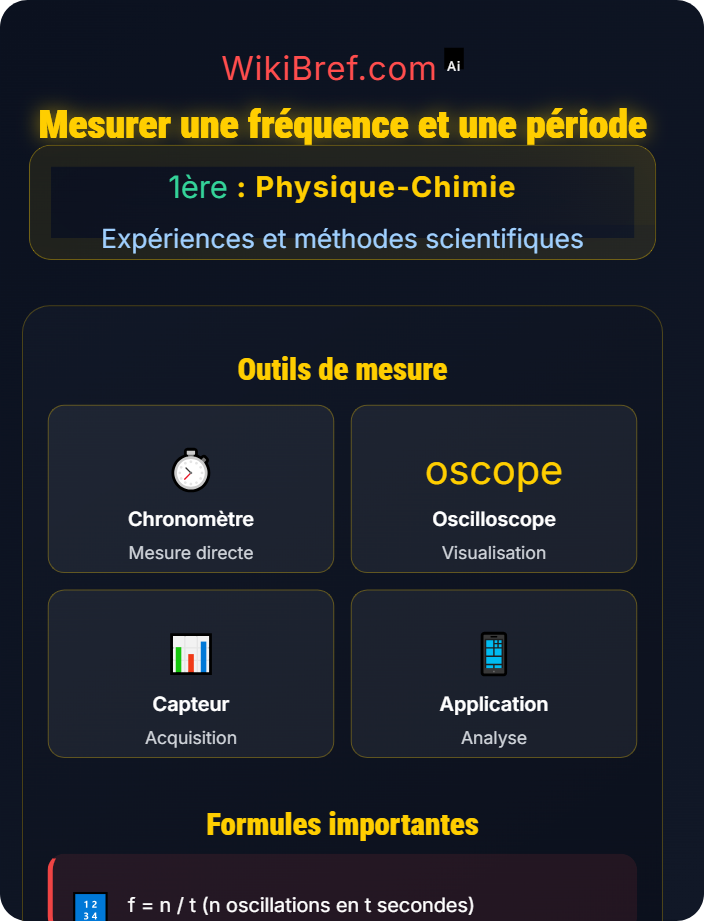 Mesurer une fréquence et une période Utilisation d’outils et d’instruments