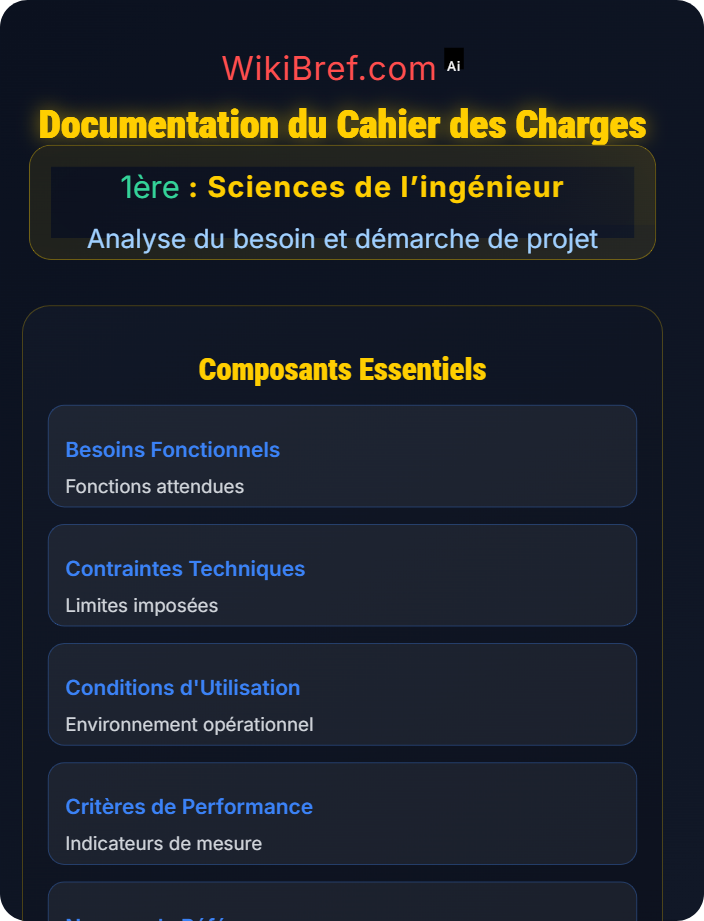 Documentation du cahier des charges Introduction à la démarche d’ingénierie