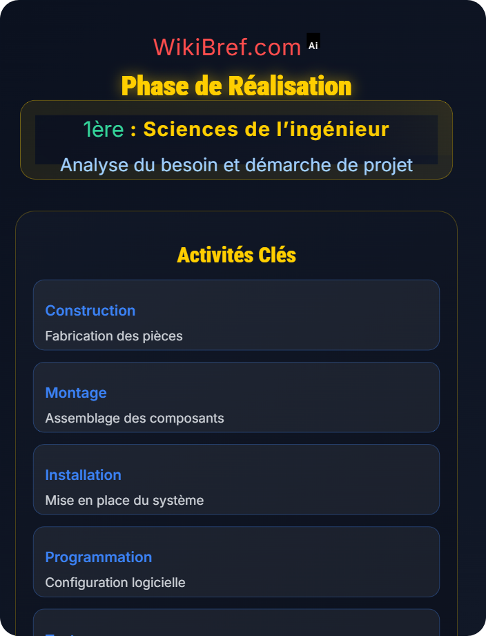 Phase de réalisation Phases d’un projet d’ingénierie