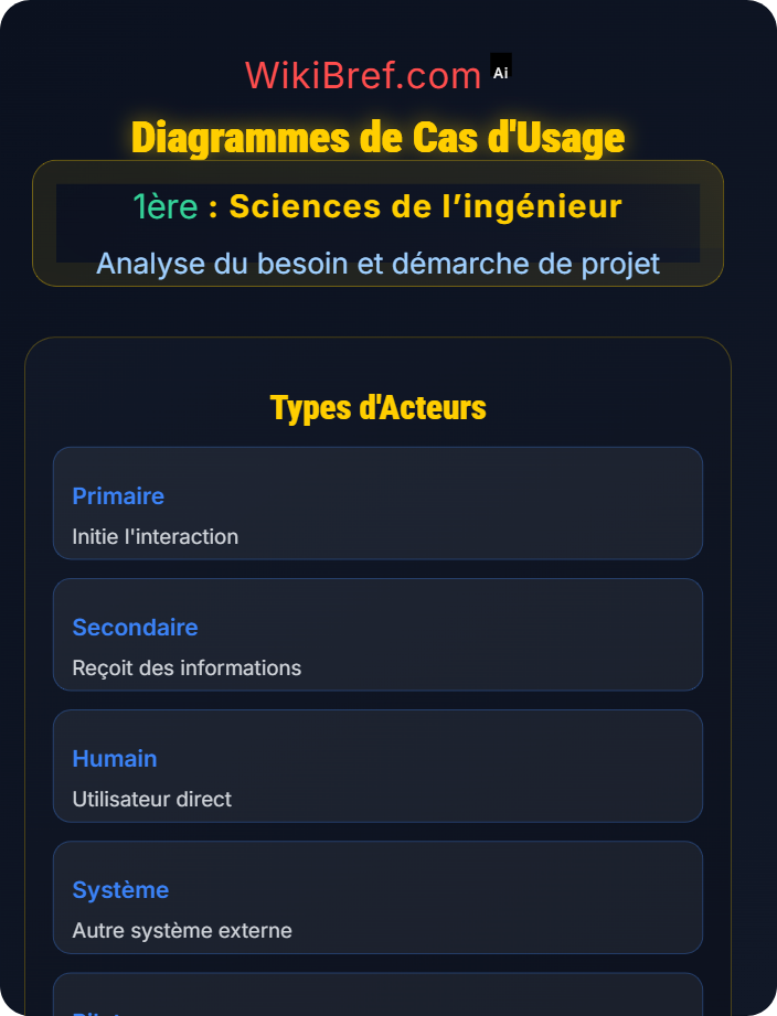 Diagrammes de cas d’usage Langages de modélisation