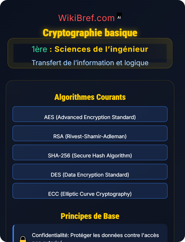 Cryptographie basique Réseau de données et sécurité