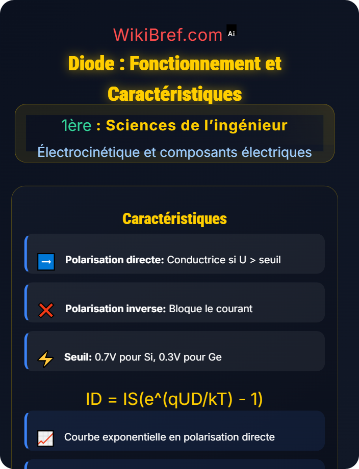 Diode : fonctionnement et caractéristiques Composants actifs