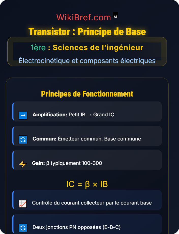 Transistor : principe de base Composants actifs